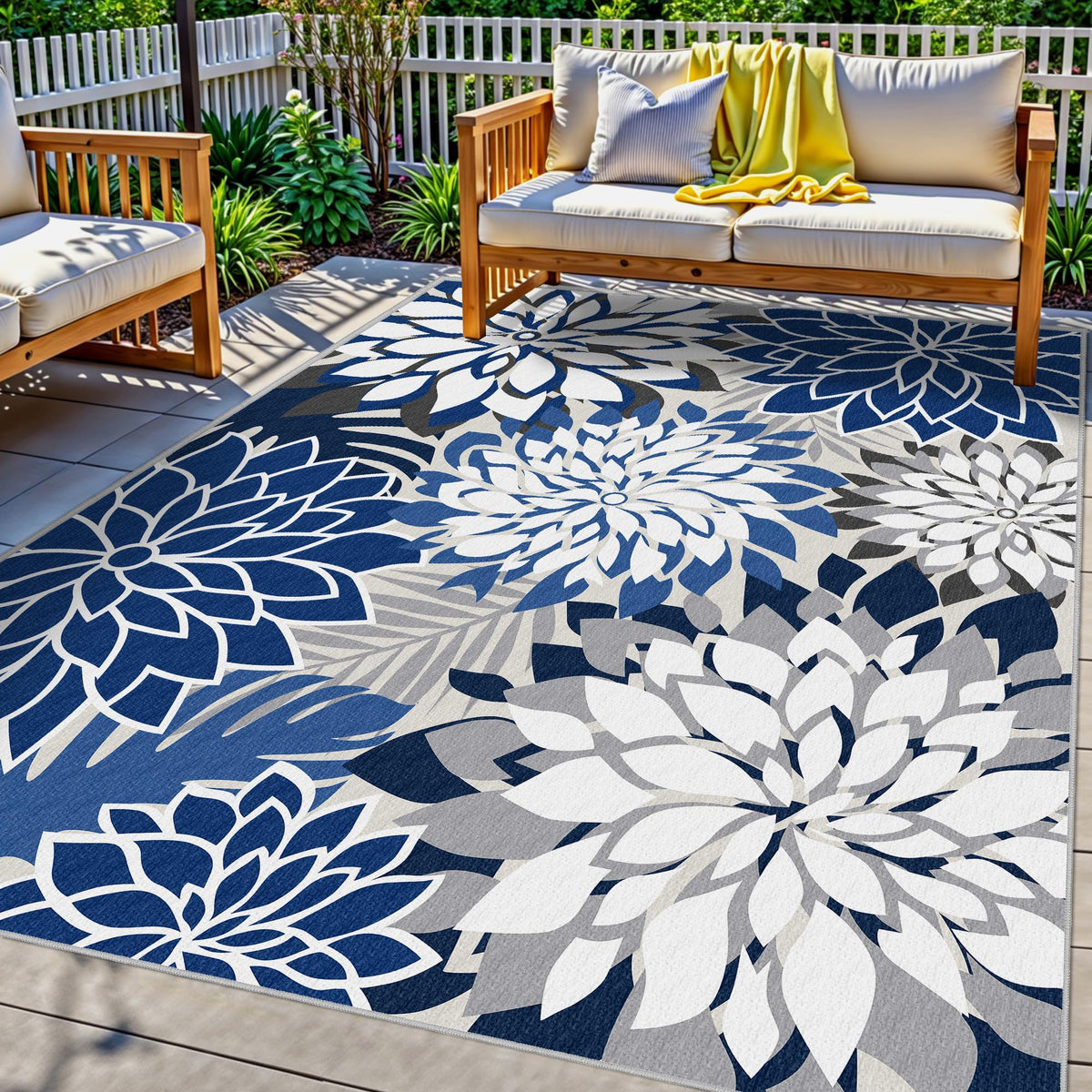Arenarug Outdoor Rug Waterproof, Washable Patio Rug for Deck, 5x8, Colorful