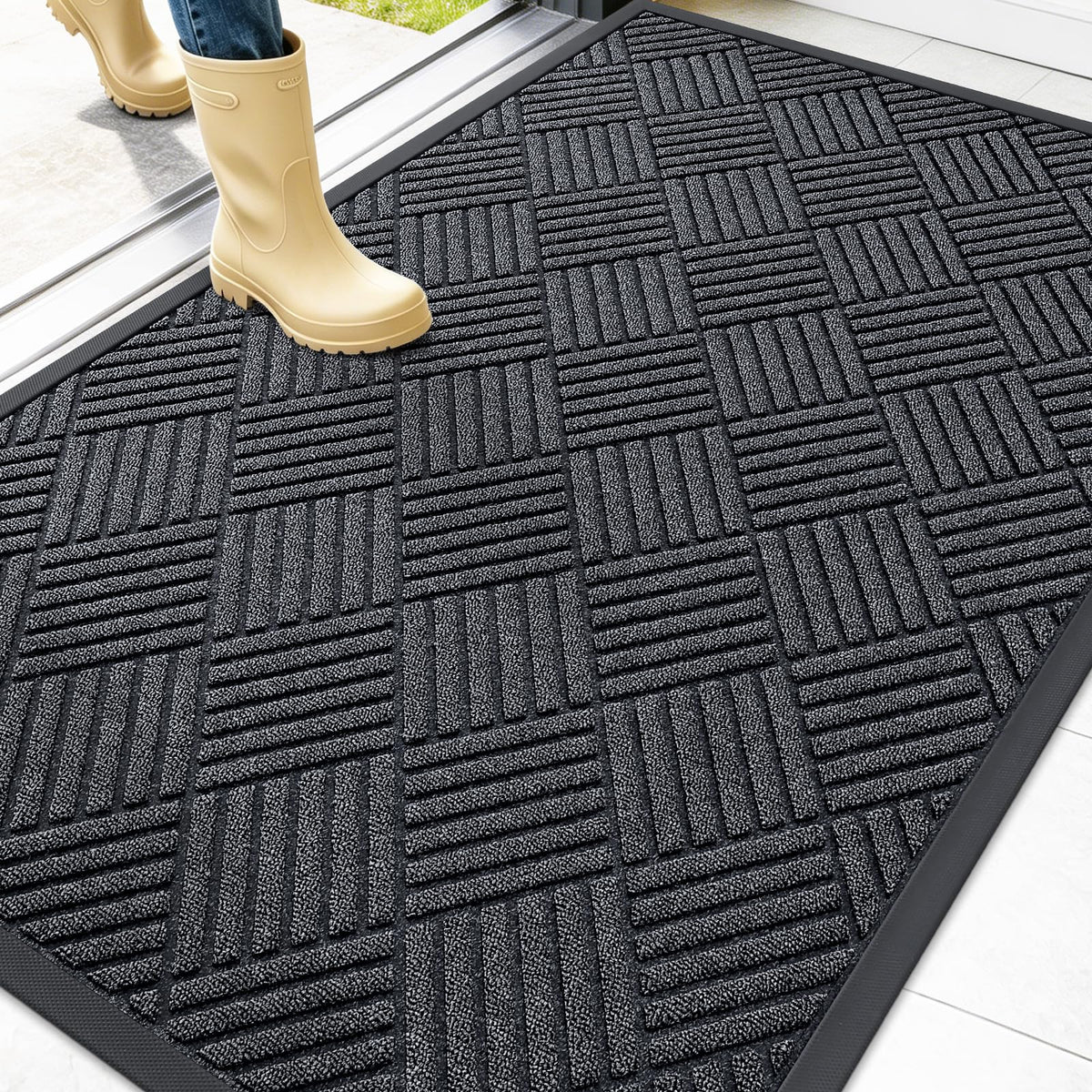 OLANLY Front Door Mat Outside Entrance, Waterproof Heavy-Duty Doormat