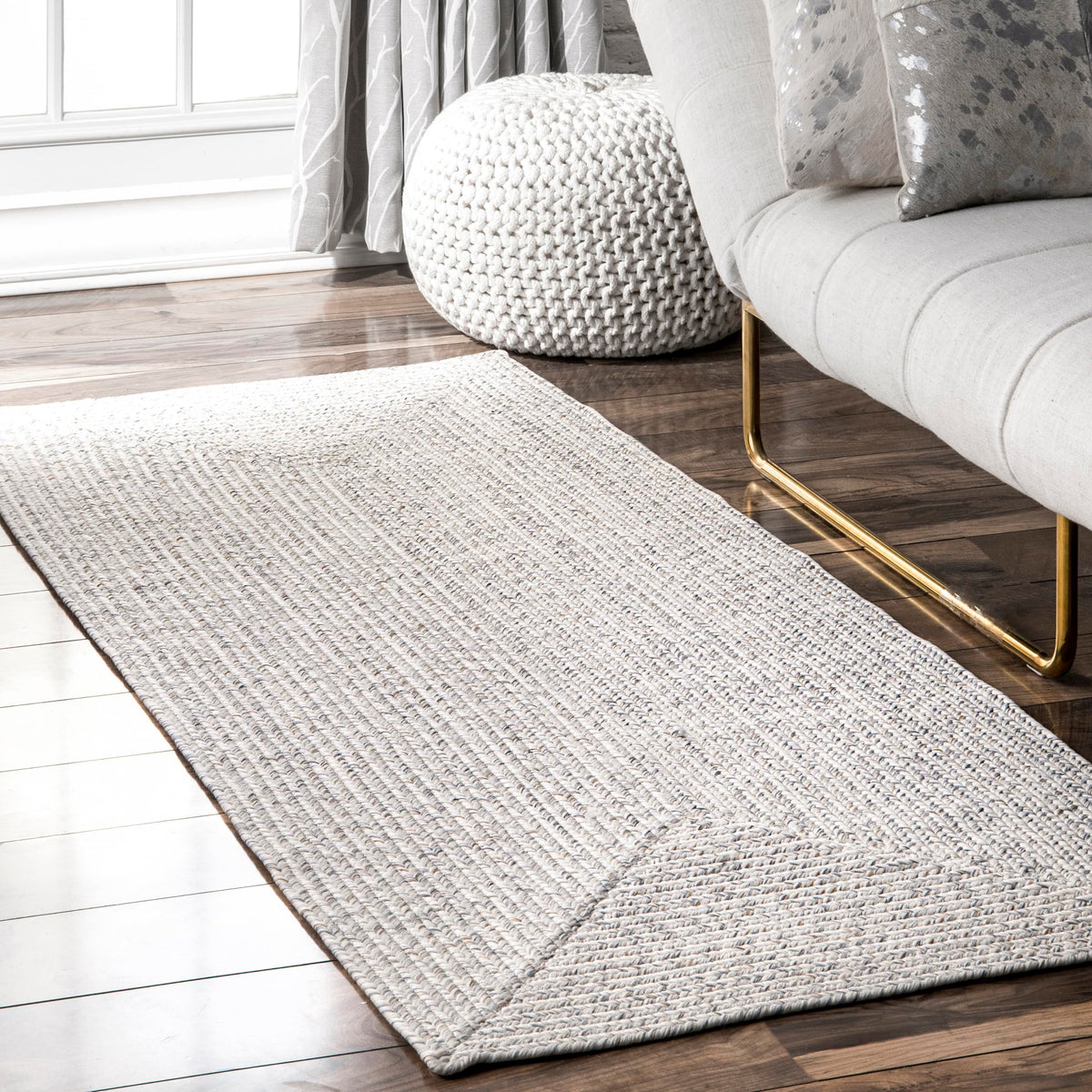 nuLOOM Wynn Tan Solid Power Loomed Indoor/Outdoor Area Rug, 5' x 8'