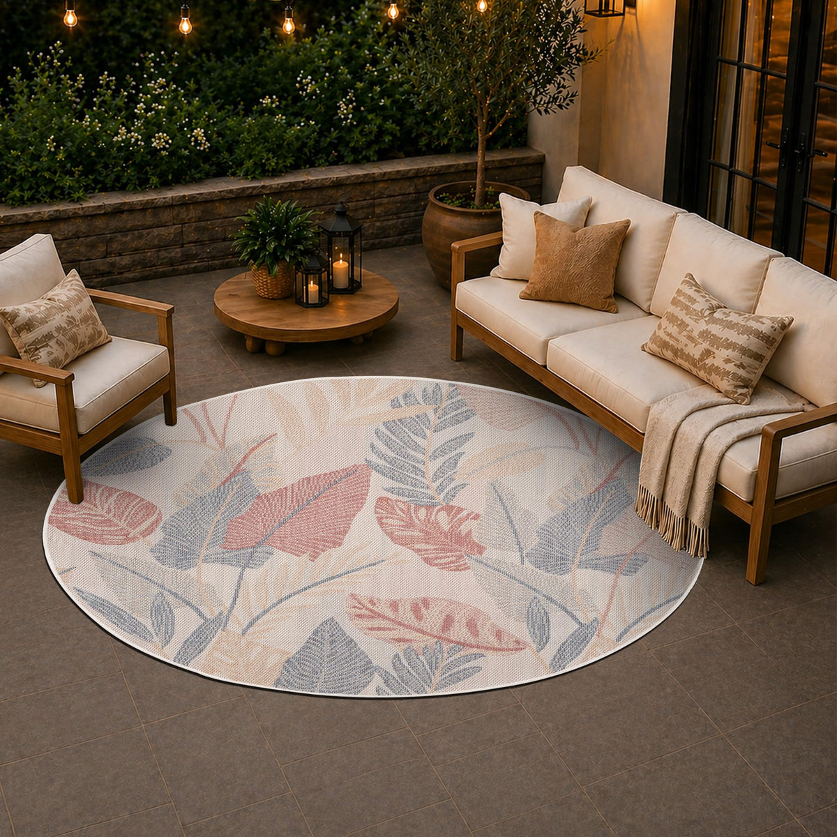 Loom&Crate Washable Indoor Outdoor Area Rug 12x15, Patio Rug, Red Orven