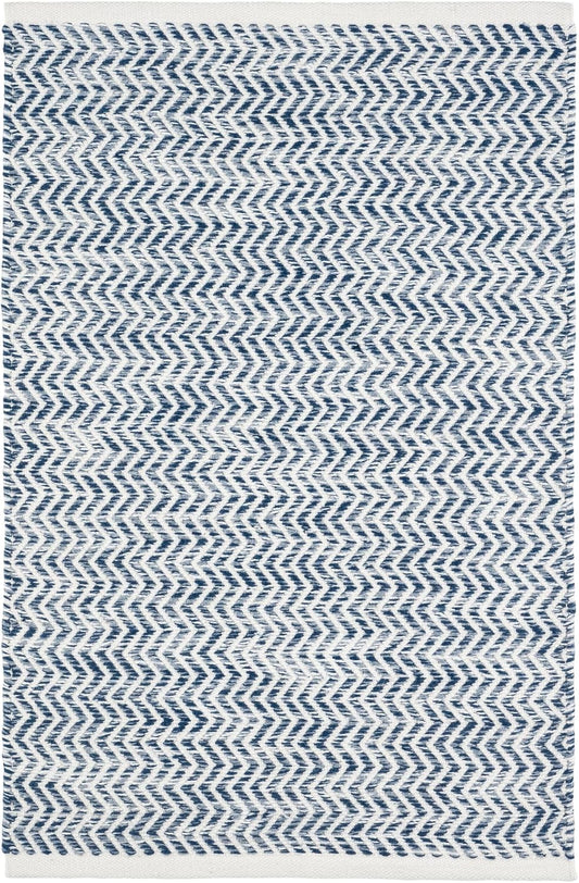 Dash & Albert Coastal Blue Geometric Handwoven Indoor/Outdoor Rug, 3'x5'