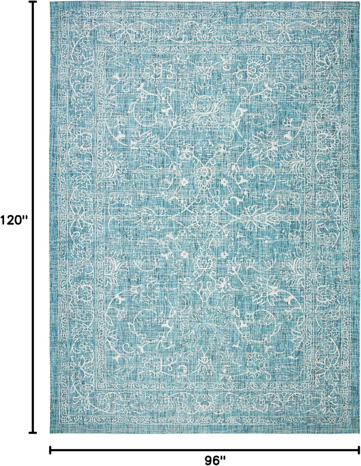 SAFAVIEH Courtyard Collection 8' x 10' Turquoise CY8680 Indoor/ Outside Waterproof Easy cleansingPatio Backyard Mudroom Area Mat