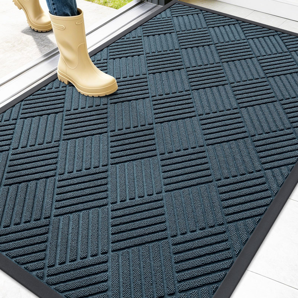 OLANLY Front Door Mat Outside Entrance, Waterproof Heavy-Duty Doormat