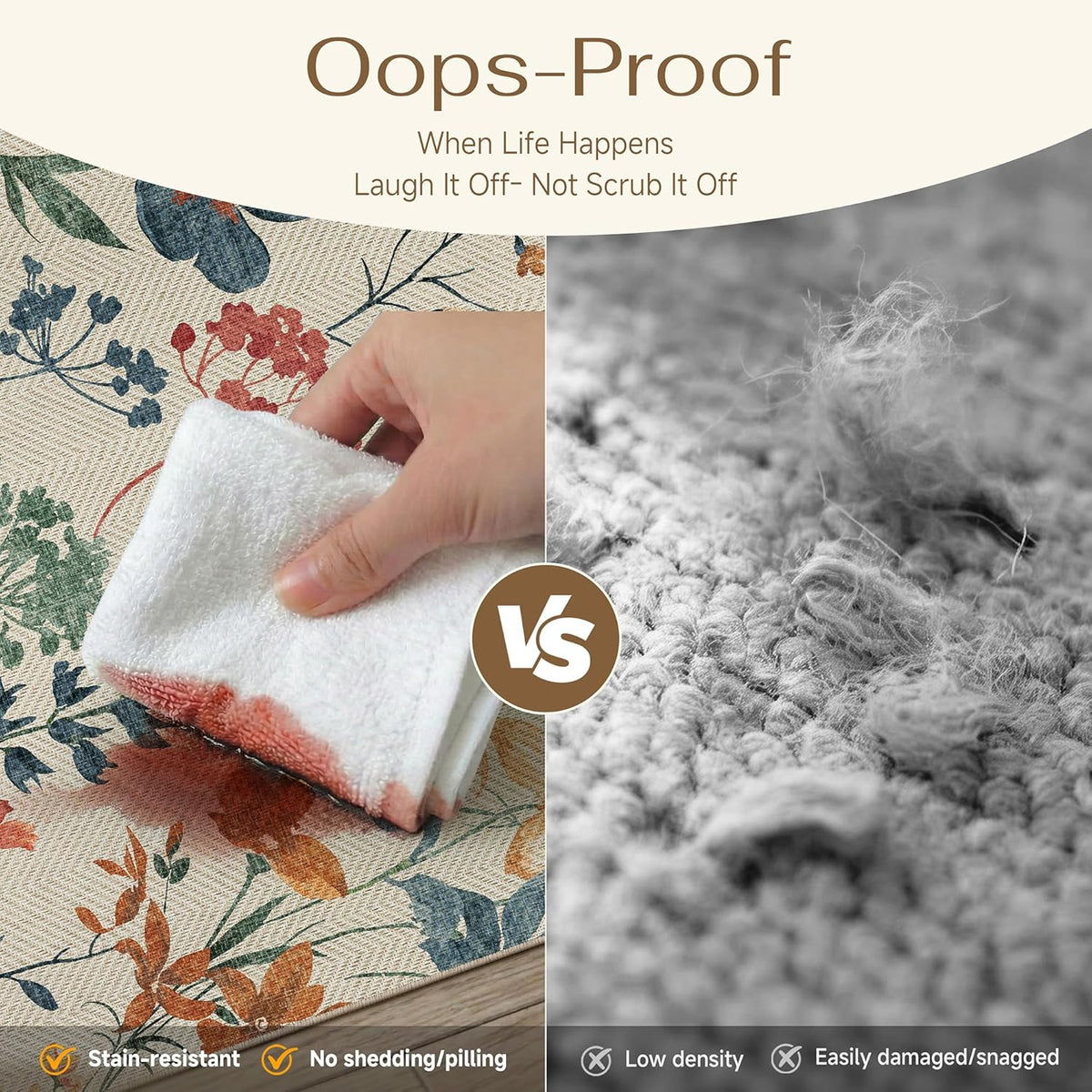 PureCozy Outdoor Paito Rug 8x10 Easy Jute Neutral Area Rug Washable Carpet