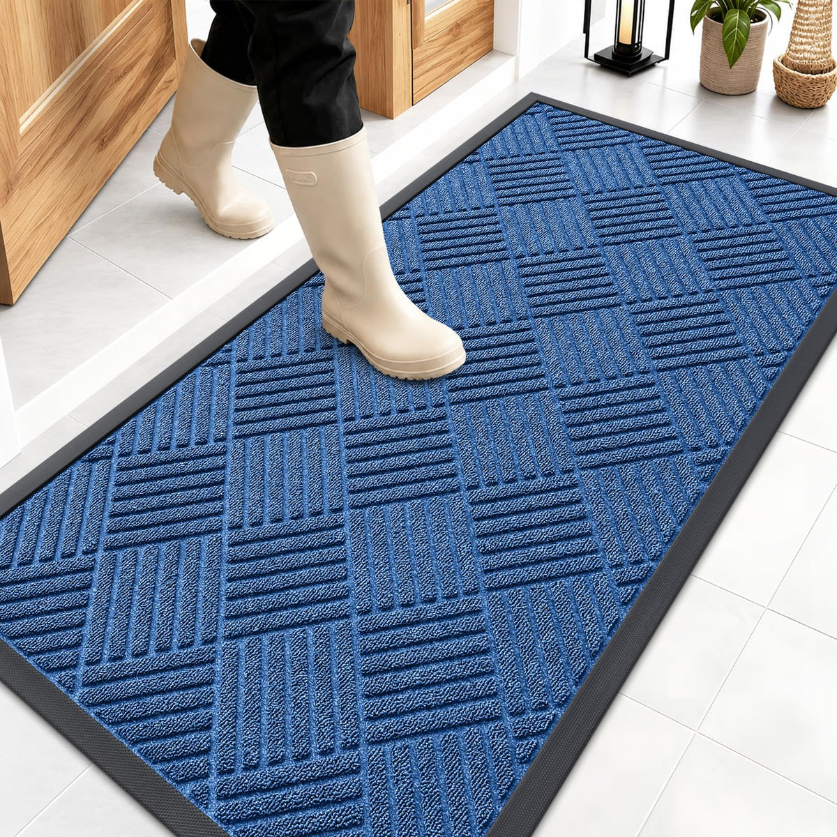 OLANLY Front Door Mat Outside Entrance, Waterproof Heavy-Duty Doormat