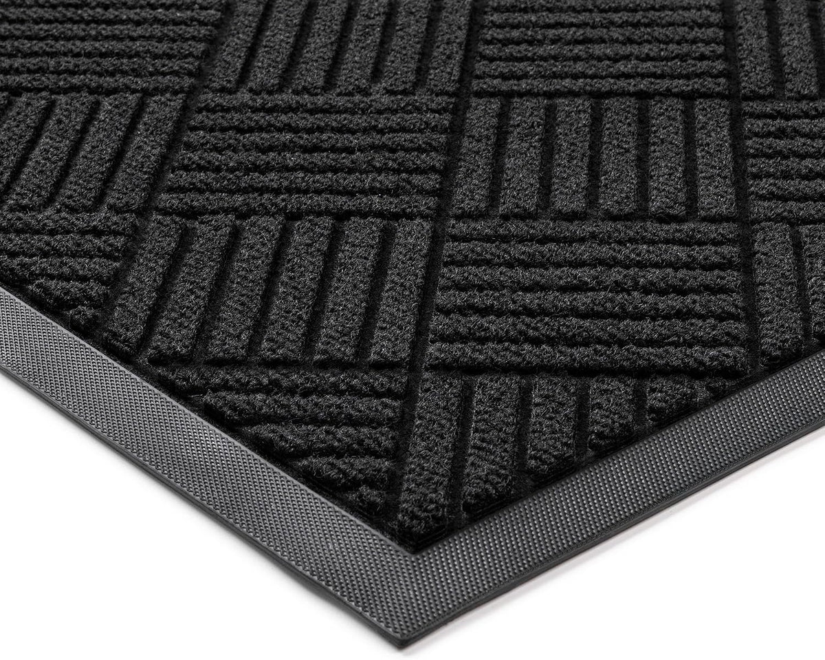 100pointONE Front Door Mat, Heavy Duty Indoor Outdoor Doormat, 60" x 36" Low Profile Outdoor Mats for Home Entrance, Stain and Fade Resistant Welcome Mat Ideal for High Traffic Area, Diamond Black