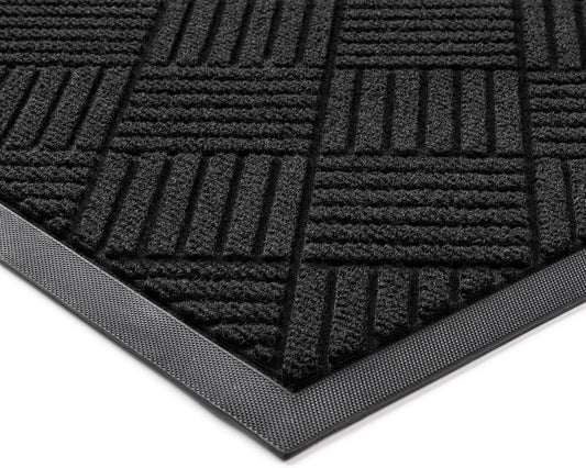 100pointONE Front Door Mat, Heavy Duty Indoor Outdoor Doormat, 60" x 36" Low Profile Outdoor Mats for Home Entrance, Stain and Fade Resistant Welcome Mat Ideal for High Traffic Area, Diamond Black