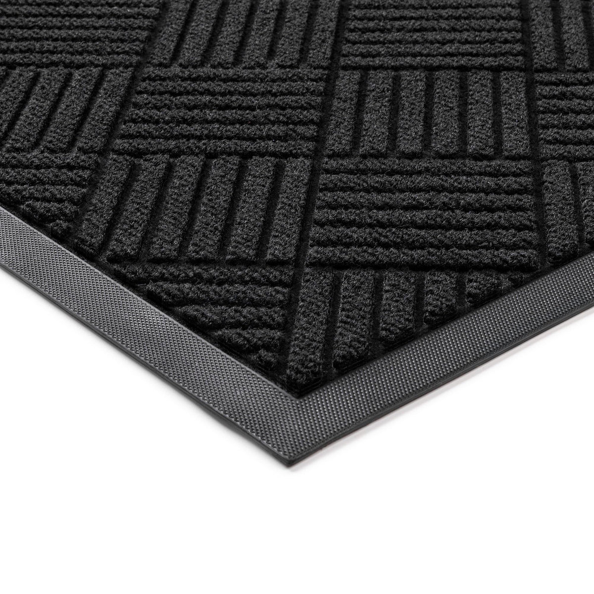 100pointONE Front Door Mat, Heavy Duty Indoor Outdoor Doormat, 60" x 36" Low Profile Outdoor Mats for Home Entrance, Stain and Fade Resistant Welcome Mat Ideal for High Traffic Area, Diamond Black