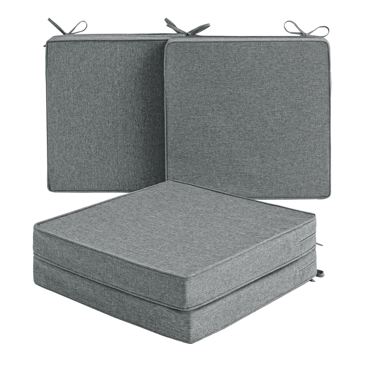 Outdoor Chair Cushions, Set of 4, 19 x 19 Inch, Navy Blue