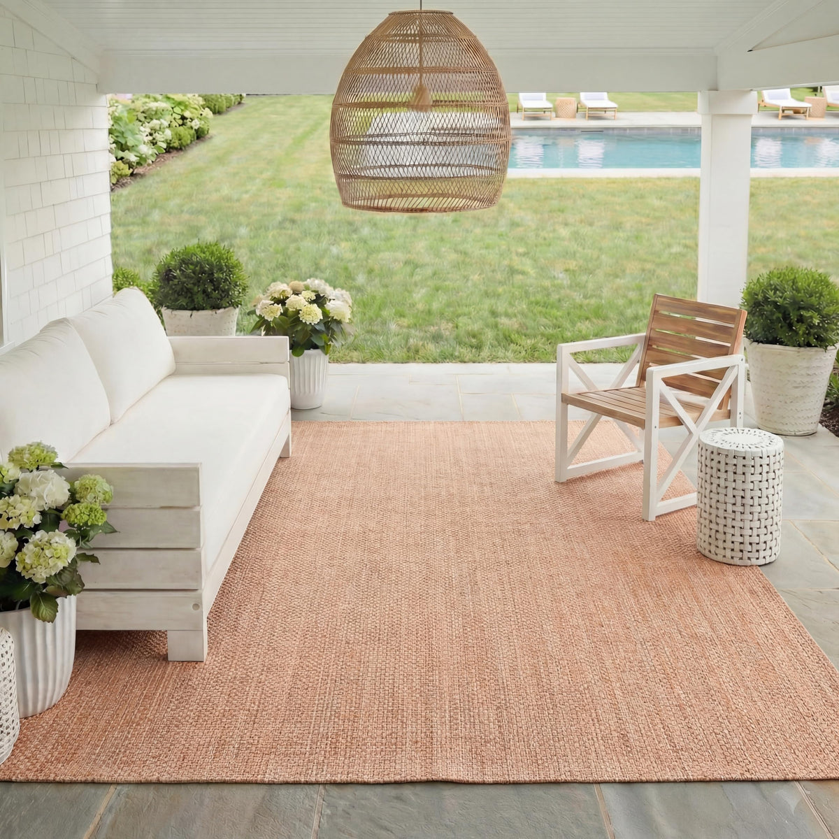 SAFAVIEH Washable Rug Outdoor Courtyard Collection - 8' x 10', Natural & Cream, Non-Shedding & Easy Cleaning, Ideal for Patio, Backyard, Mudroom, DIning Space (CY8521-03012)