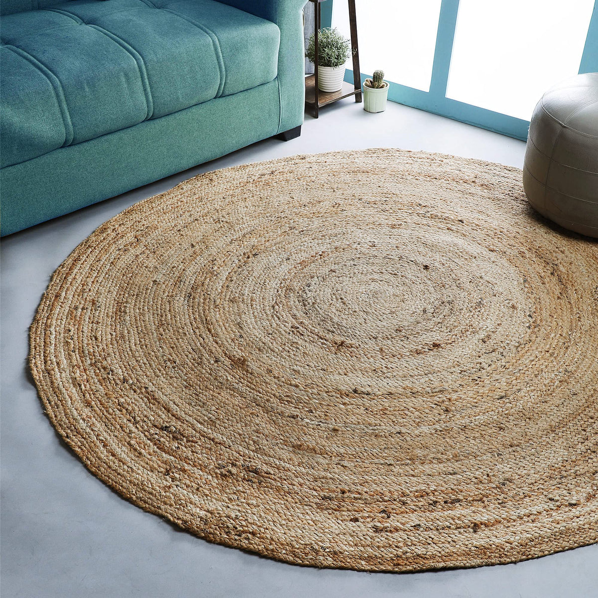 Hausattire Jute Braided Woven Kitchen Rug 2x3 Feet - Natural