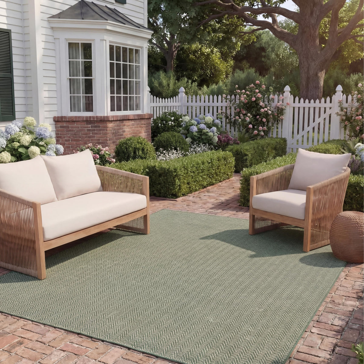 SAFAVIEH Courtyard Outdoor Area Rug 5'3"x7'7", Natural & Cream CY8022-03012