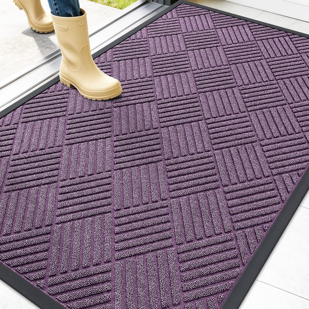 OLANLY Front Door Mat Outside Entrance, Waterproof Heavy-Duty Doormat