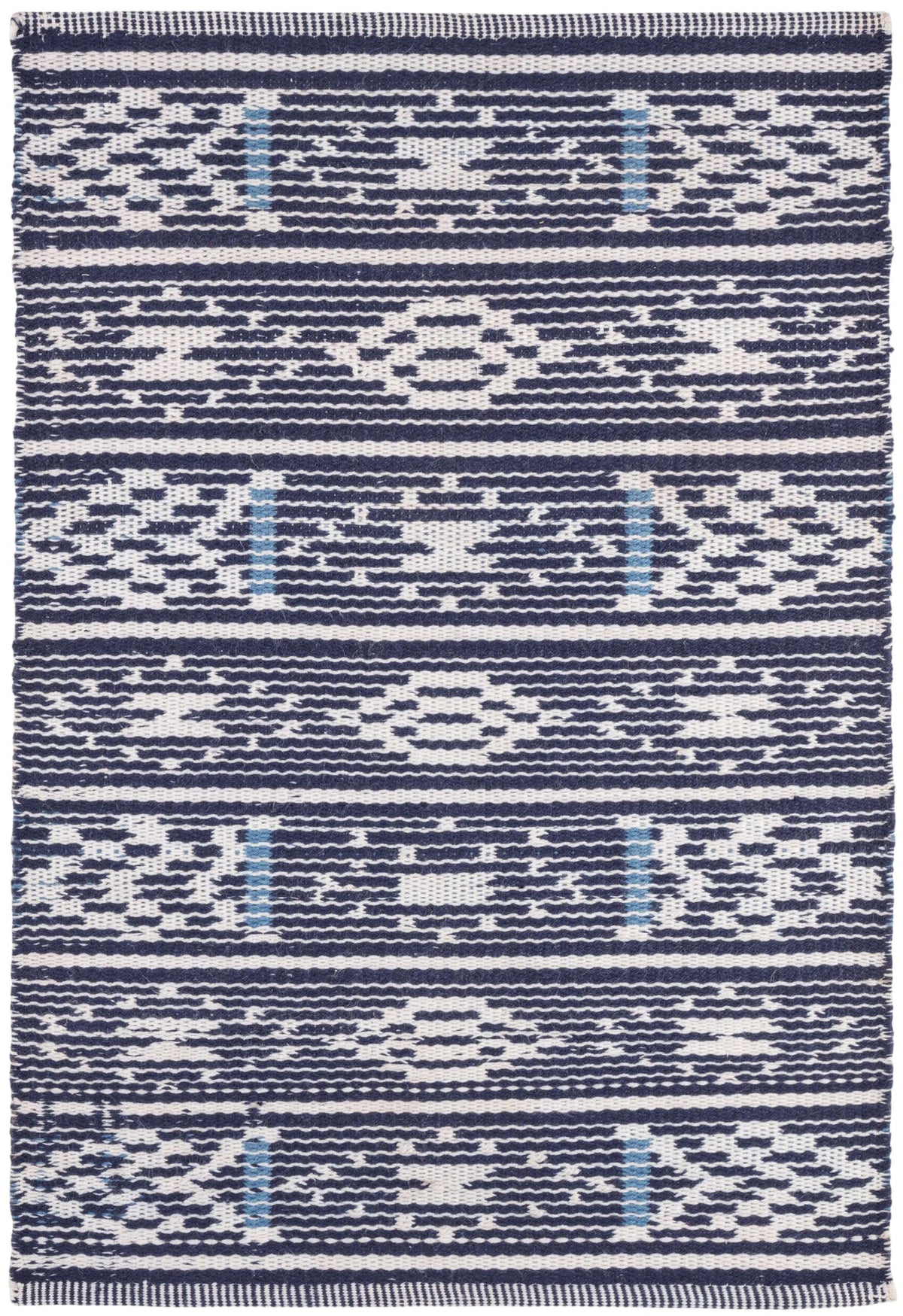 Dash & Albert Coastal Blue Geometric Handwoven Indoor/Outdoor Rug, 3'x5'