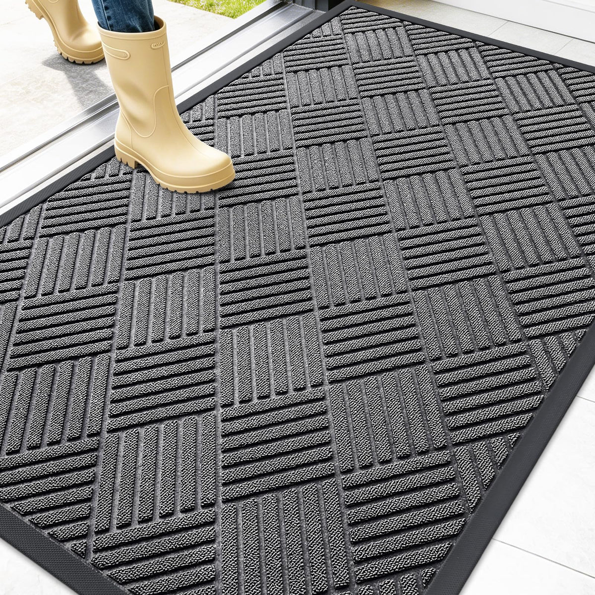 OLANLY Front Door Mat Outside Entrance, Waterproof Heavy-Duty Doormat