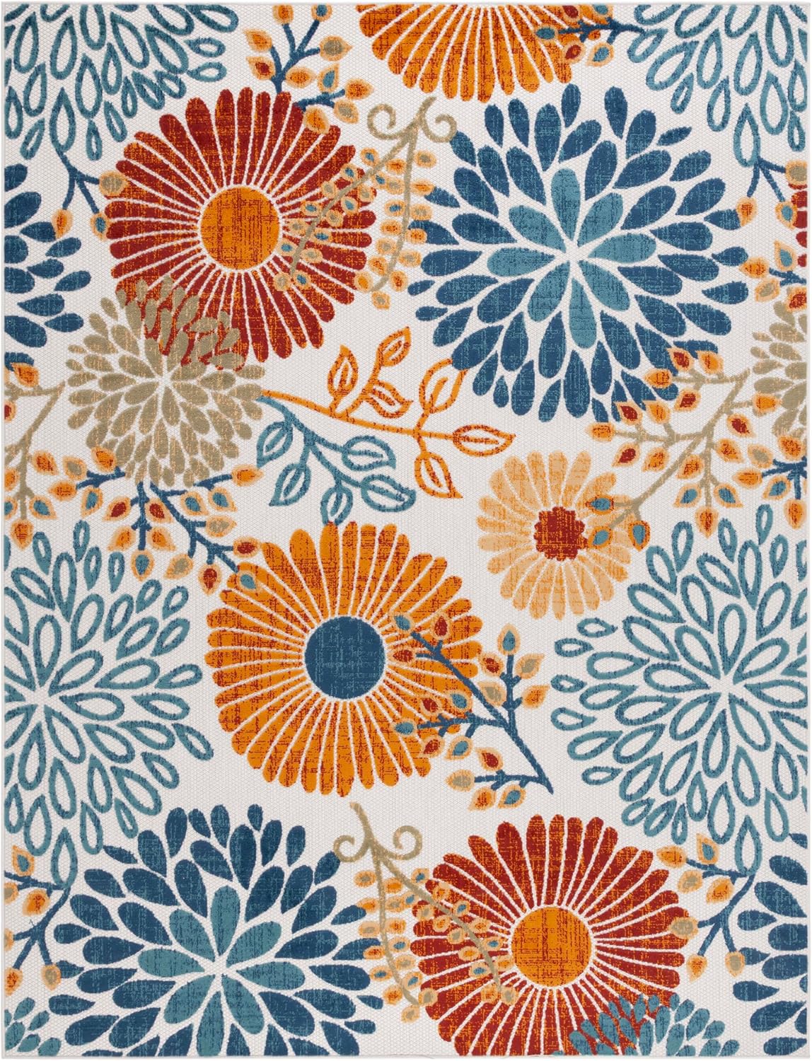 SAFAVIEH Cabana Outdoor Area Rug 8'x10', Modern Cream & Red CBN832A