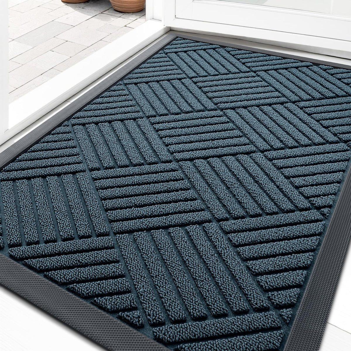 OLANLY Front Door Mat Outside Entrance, Waterproof Heavy-Duty Doormat