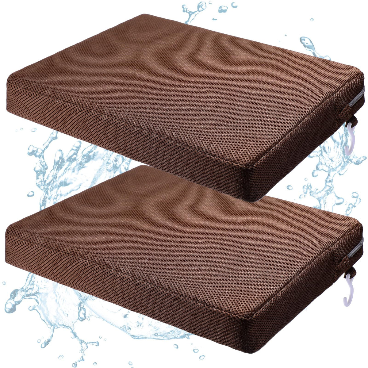 Leinuosen 2 Pcs Shower Seat Cushion with Non Slip Silicone Bottom 4d Mesh Pad Waterproof Shower Chair Cushion Bathtub Pad Bath Pillow Seat Mat Washable Fast Drying for Elderly Disabled(Blue)