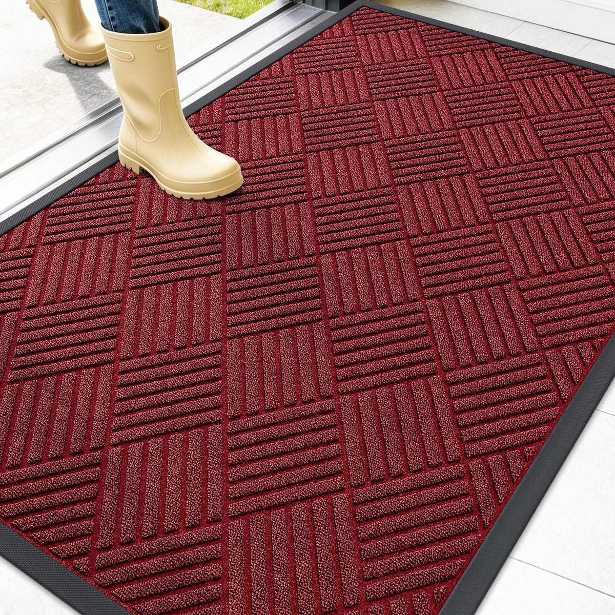 OLANLY Front Door Mat Outside Entrance, Waterproof Heavy-Duty Doormat