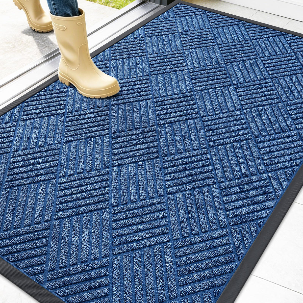 OLANLY Front Door Mat Outside Entrance, Waterproof Heavy-Duty Doormat