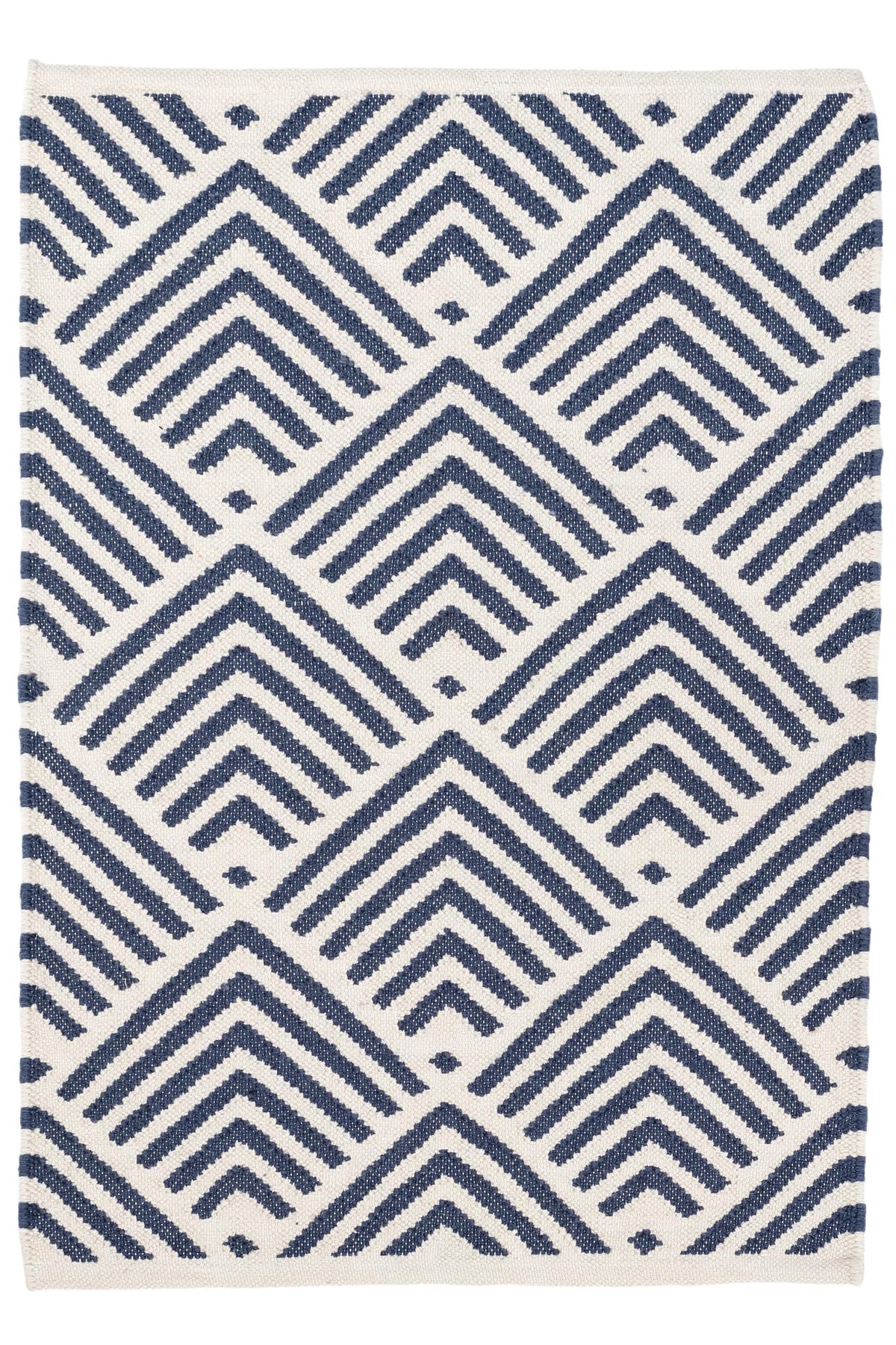 Dash & Albert Coastal Blue Geometric Handwoven Indoor/Outdoor Rug, 3'x5'