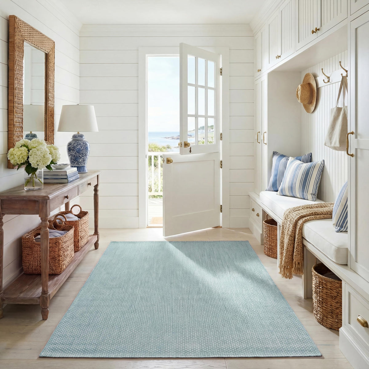 SAFAVIEH Washable Rug Outdoor Courtyard Collection - 8' x 10', Natural & Cream, Non-Shedding & Easy Cleaning, Ideal for Patio, Backyard, Mudroom, DIning Space (CY8521-03012)
