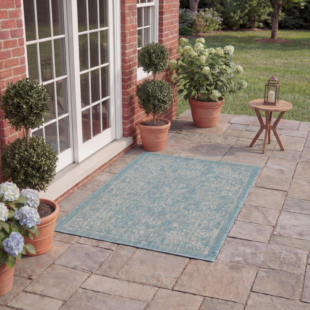 SAFAVIEH Courtyard Collection 8' x 10' Turquoise CY8680 Indoor/ Outside Waterproof Easy cleansingPatio Backyard Mudroom Area Mat