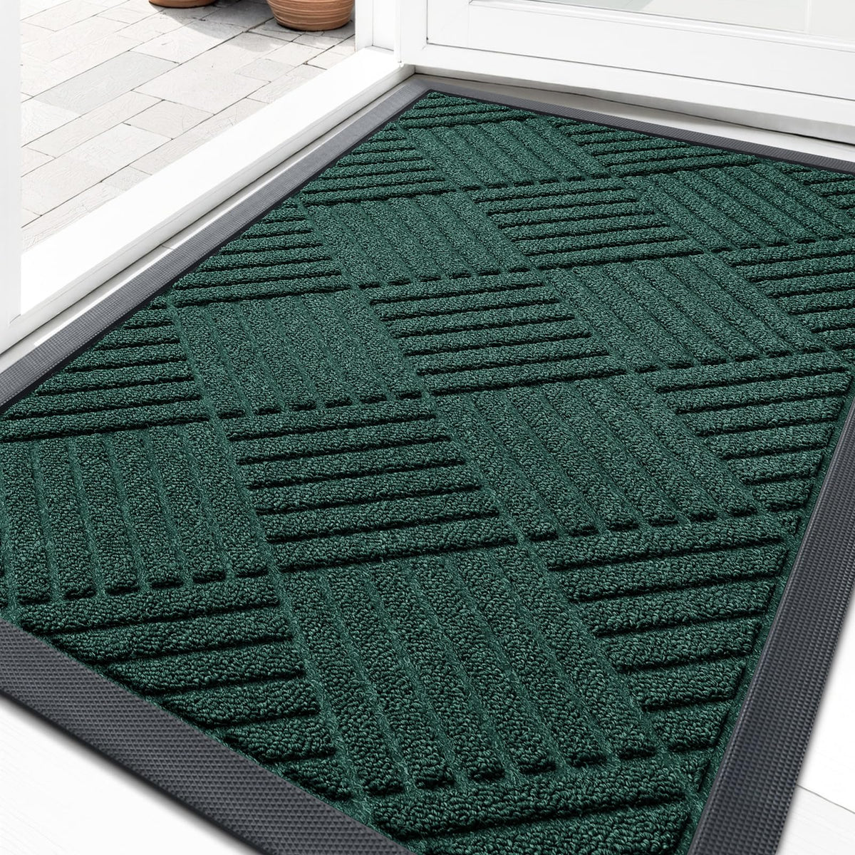 OLANLY Front Door Mat Outside Entrance, Waterproof Heavy-Duty Doormat