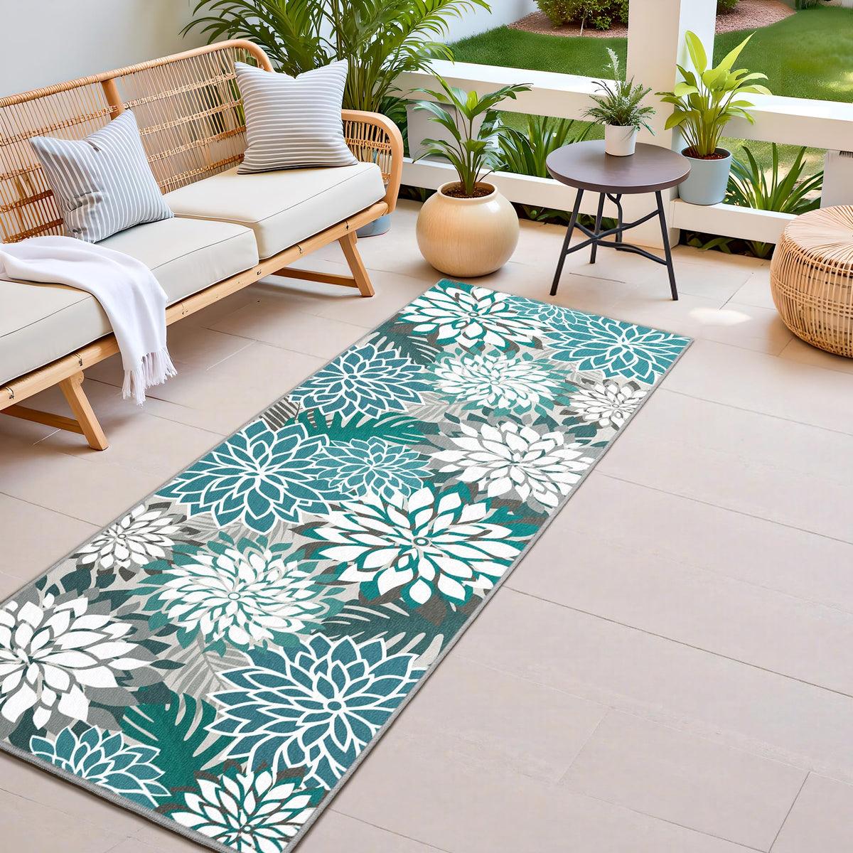 Arenarug Outdoor Rug Waterproof, Washable Patio Rug for Deck, 5x8, Colorful