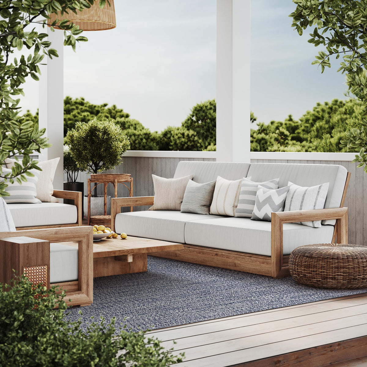nuLOOM Wynn Tan Solid Power Loomed Indoor/Outdoor Area Rug, 5' x 8'