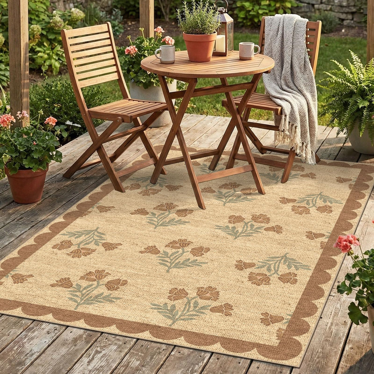 Floral Outdoor Rugs, 28"x43" Front Door Mat Indoor Outside Entrance