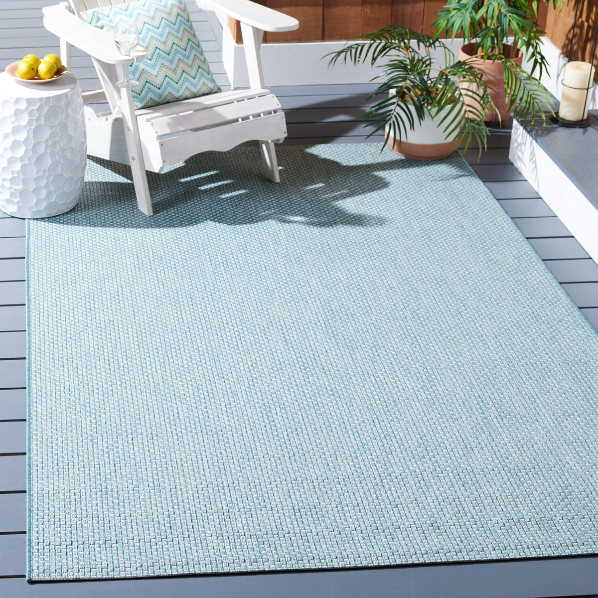 SAFAVIEH Washable Rug Outdoor Courtyard Collection - 8' x 10', Natural & Cream, Non-Shedding & Easy Cleaning, Ideal for Patio, Backyard, Mudroom, DIning Space (CY8521-03012)