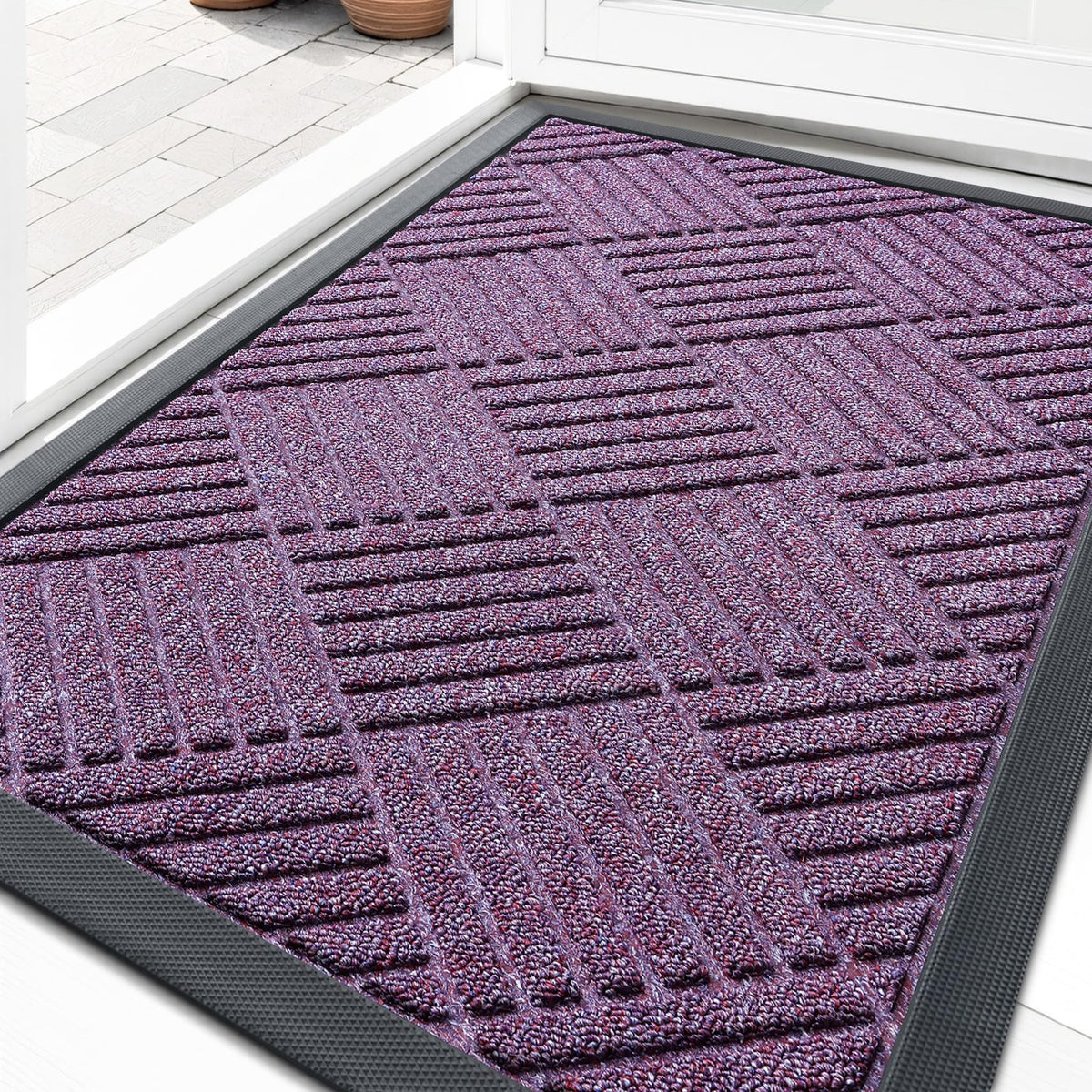 OLANLY Front Door Mat Outside Entrance, Waterproof Heavy-Duty Doormat