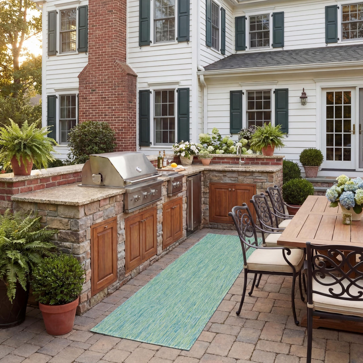 SAFAVIEH Washable Rug Outdoor Courtyard Collection - 8' x 10', Natural & Cream, Non-Shedding & Easy Cleaning, Ideal for Patio, Backyard, Mudroom, DIning Space (CY8521-03012)