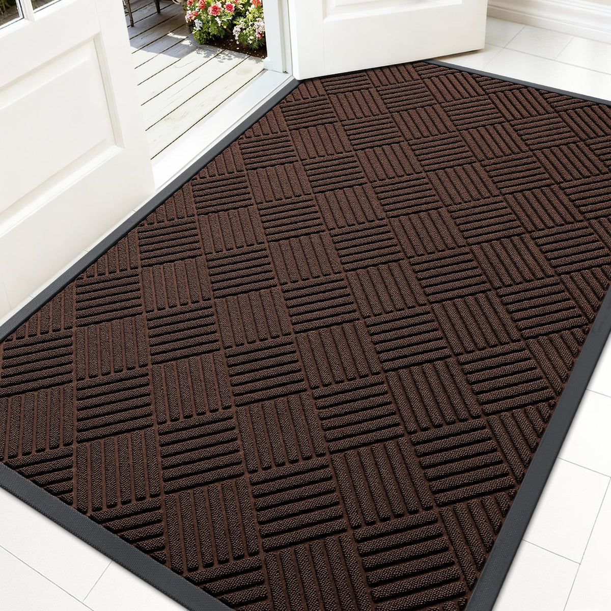OLANLY Front Door Mat Outside Entrance, Waterproof Heavy-Duty Doormat