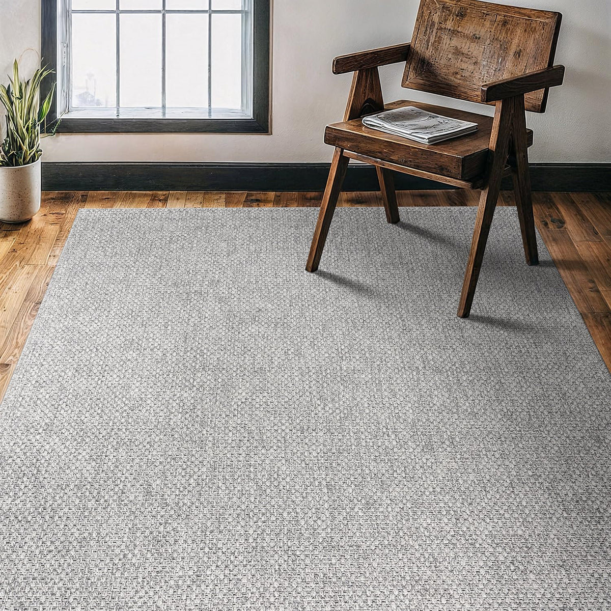 CAMILSON Easy Jute Rug 10x14, Indoor Outdoor Natural Color Fiber Area Rugs for Living Room Patio and Kitchen Rug, Sisal Boho Woven Design, Easy-Cleaning, Washable Outside Carpet Alfombras (10 x 14)