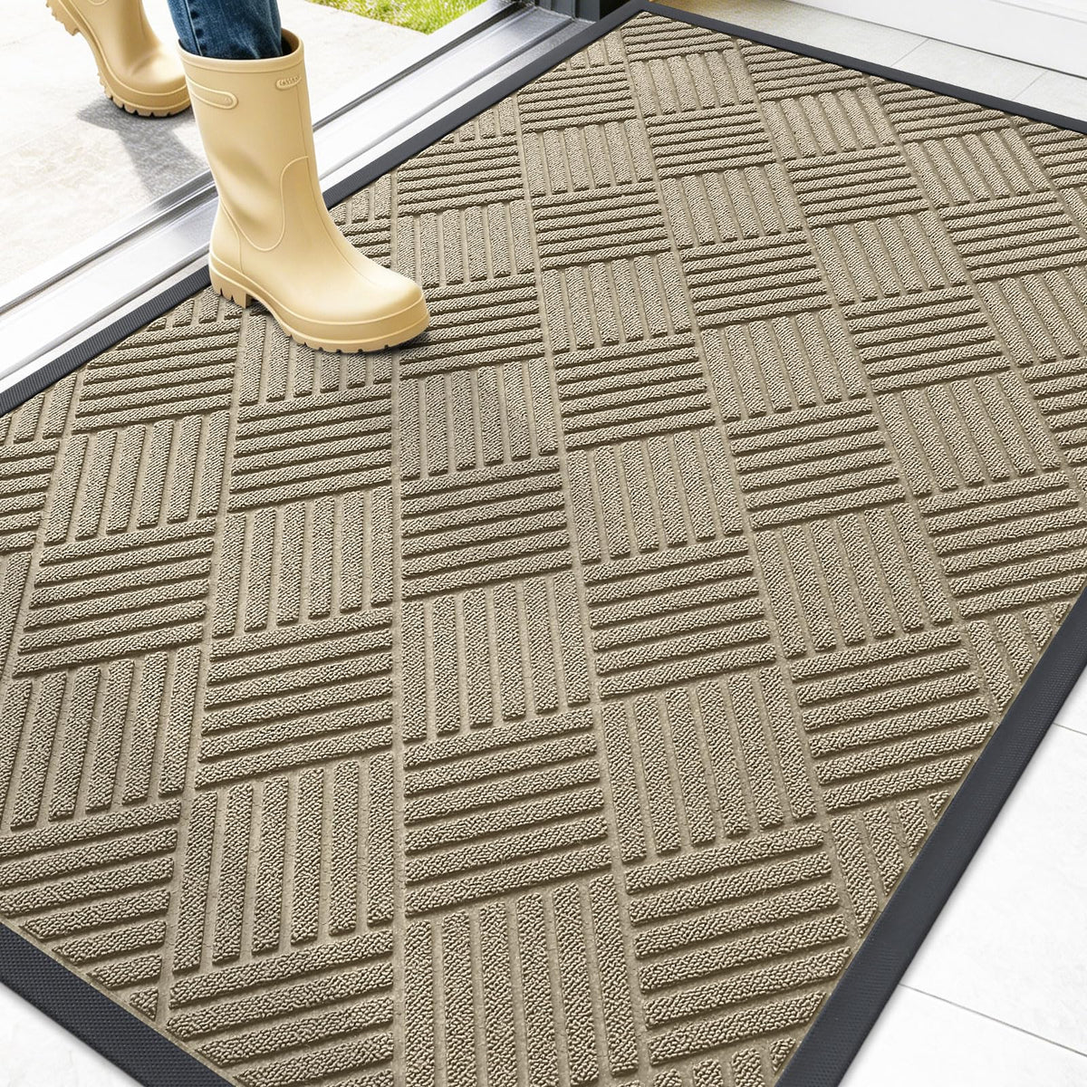 OLANLY Front Door Mat Outside Entrance, Waterproof Heavy-Duty Doormat