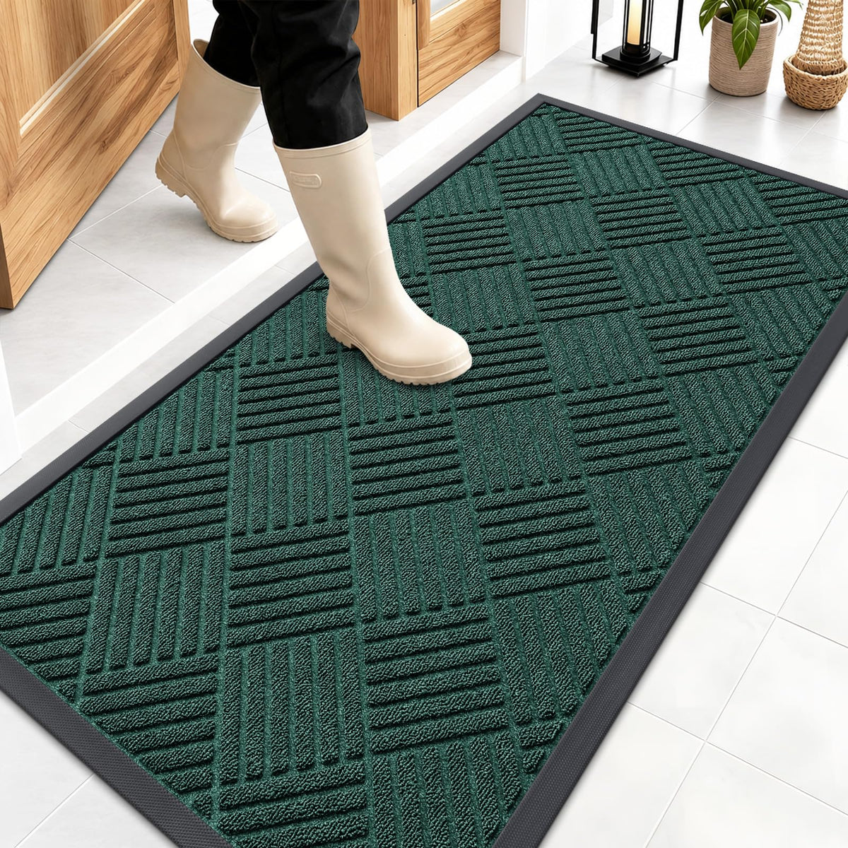 OLANLY Front Door Mat Outside Entrance, Waterproof Heavy-Duty Doormat