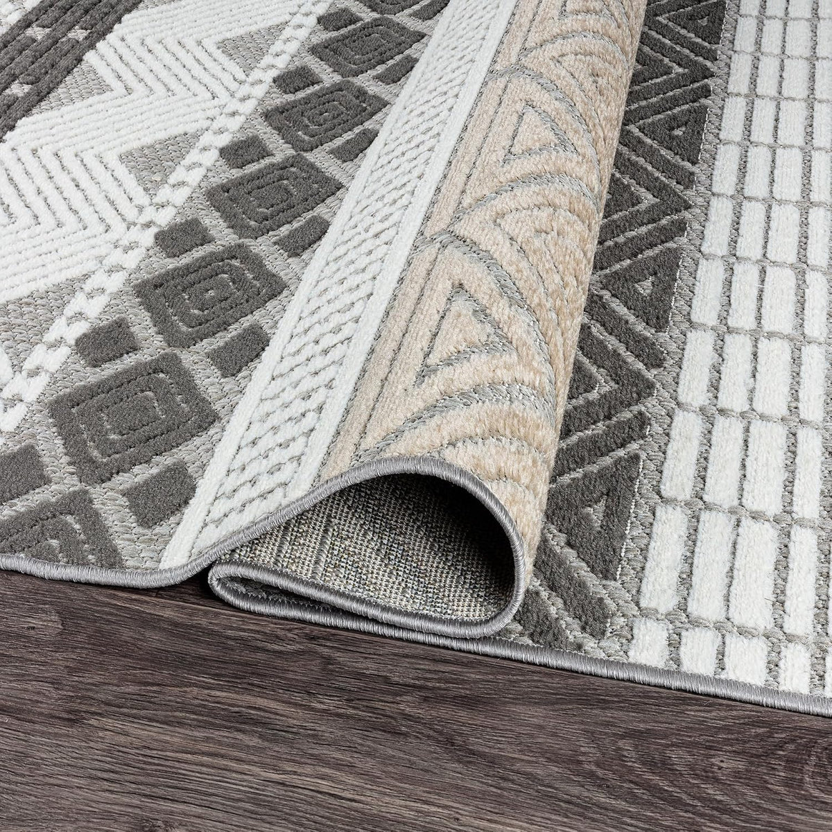 Rugshop Marbella Indoor/Outdoor Contemporary Boho Area Rug Gray 7'10" x 10'