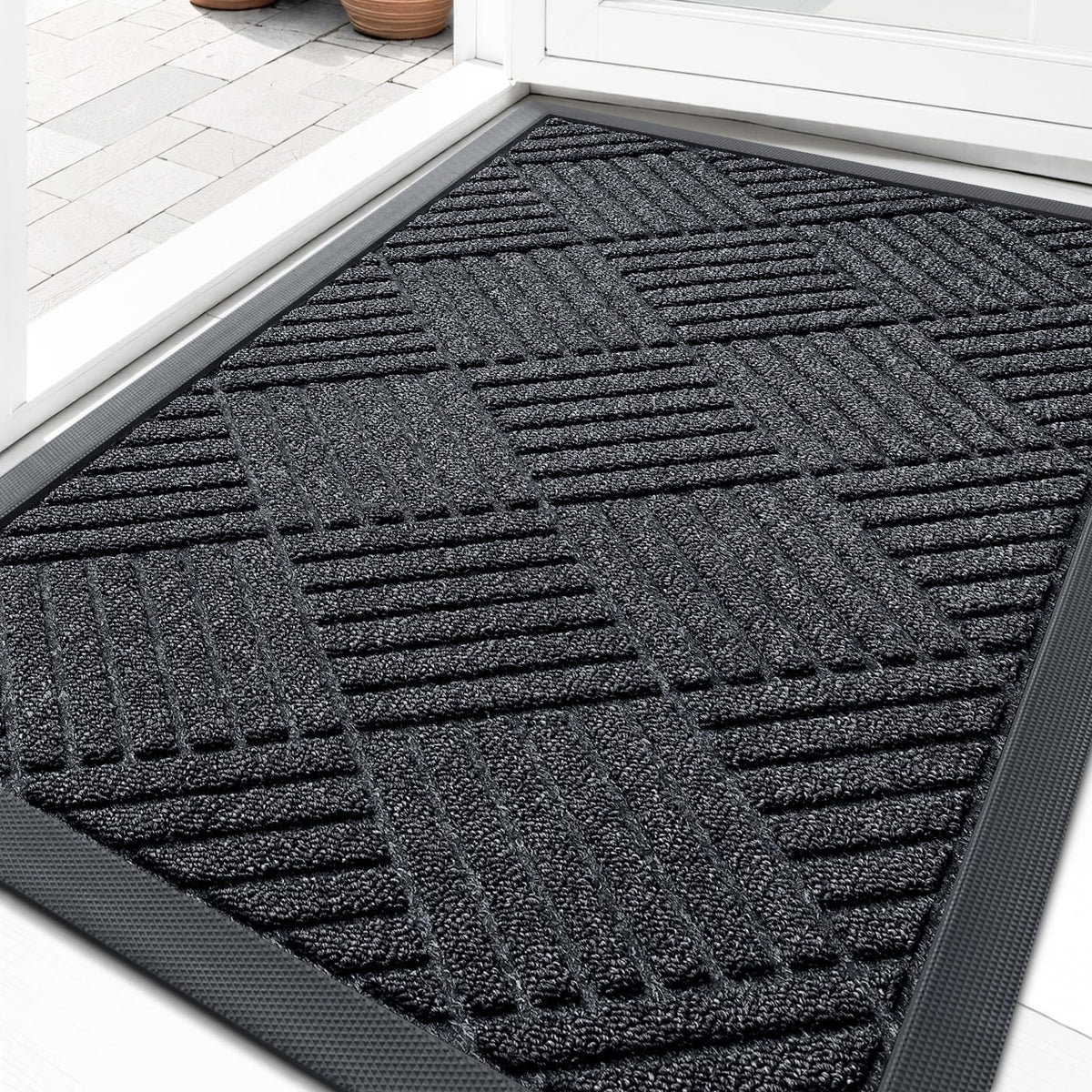 OLANLY Front Door Mat Outside Entrance, Waterproof Heavy-Duty Doormat