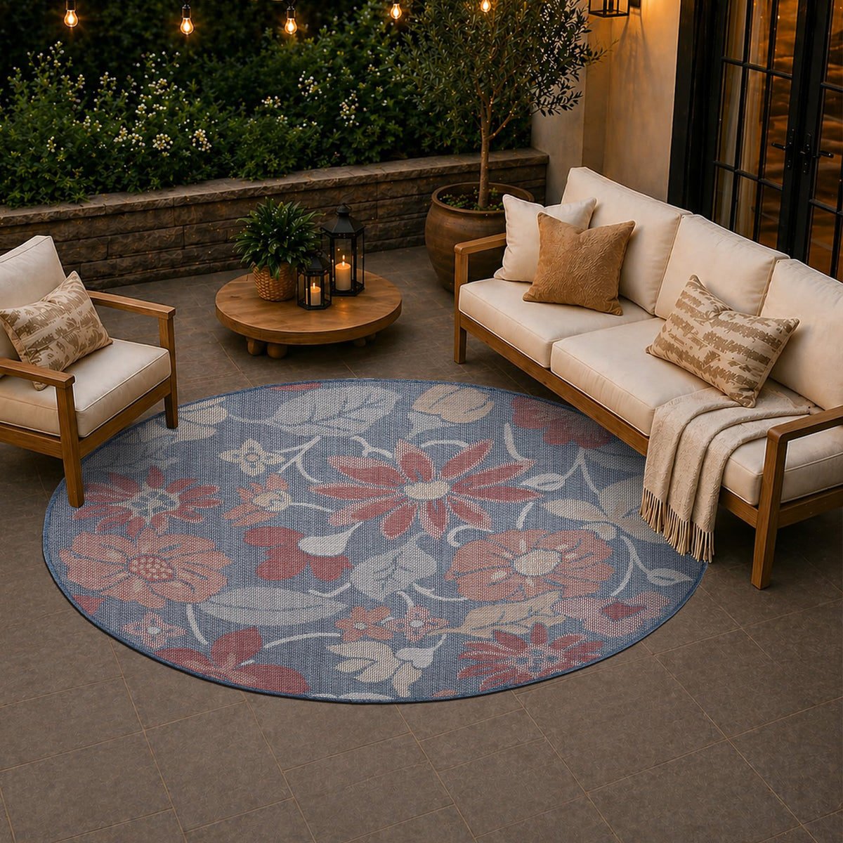 Loom&Crate Washable Indoor Outdoor Area Rug 12x15, Patio Rug, Red Orven