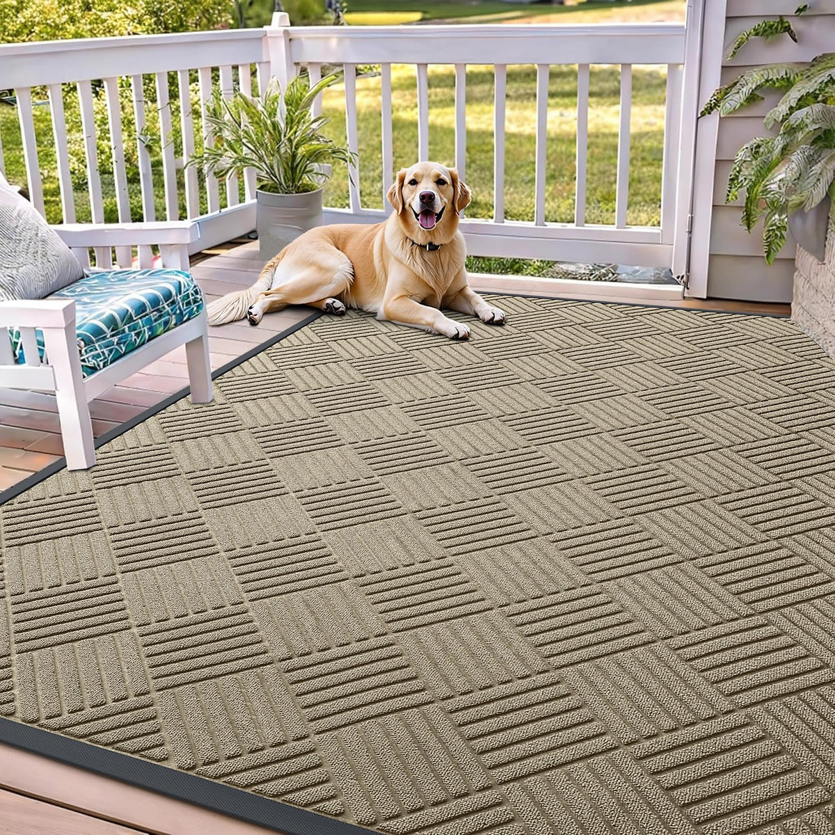 OLANLY Front Door Mat Outside Entrance, Waterproof Heavy-Duty Doormat