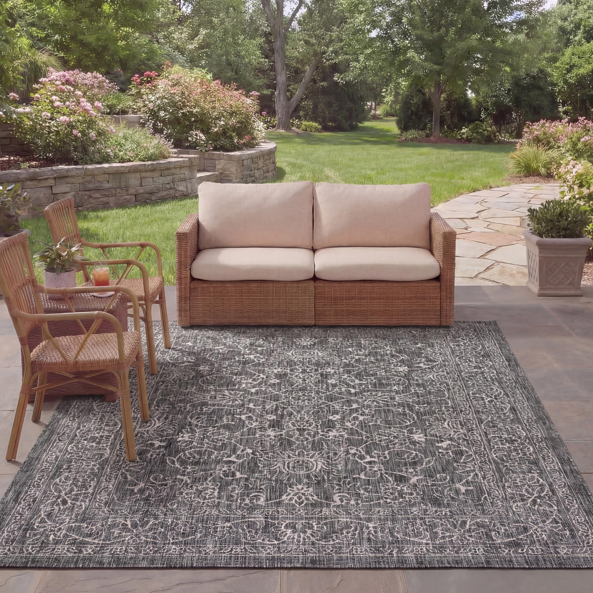 SAFAVIEH Courtyard Collection 8' x 10' Turquoise CY8680 Indoor/ Outside Waterproof Easy cleansingPatio Backyard Mudroom Area Mat