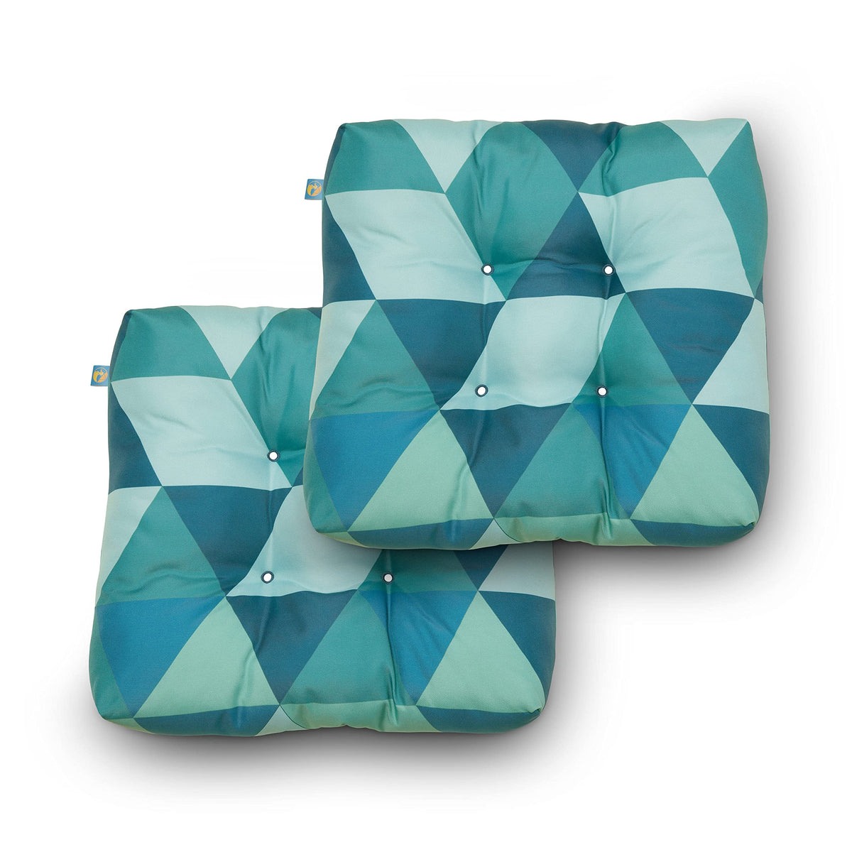 DUCKCOVERS® Water-Resistant Indoor/Outdoor Seat Cushions, 19 x 19 x 5 Inch, 2 Pack, Periwinkle Blue