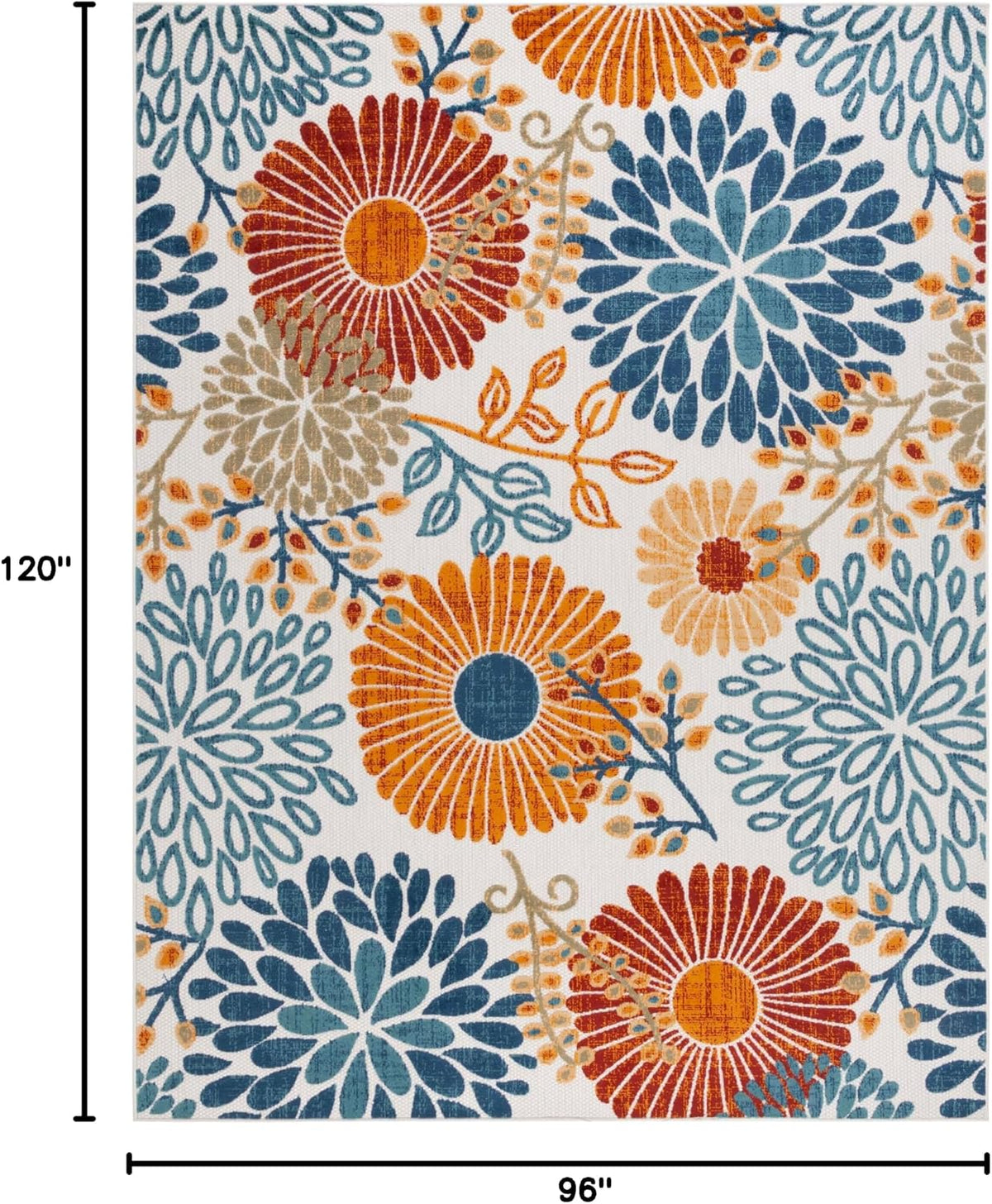SAFAVIEH Cabana Outdoor Area Rug 8'x10', Modern Cream & Red CBN832A