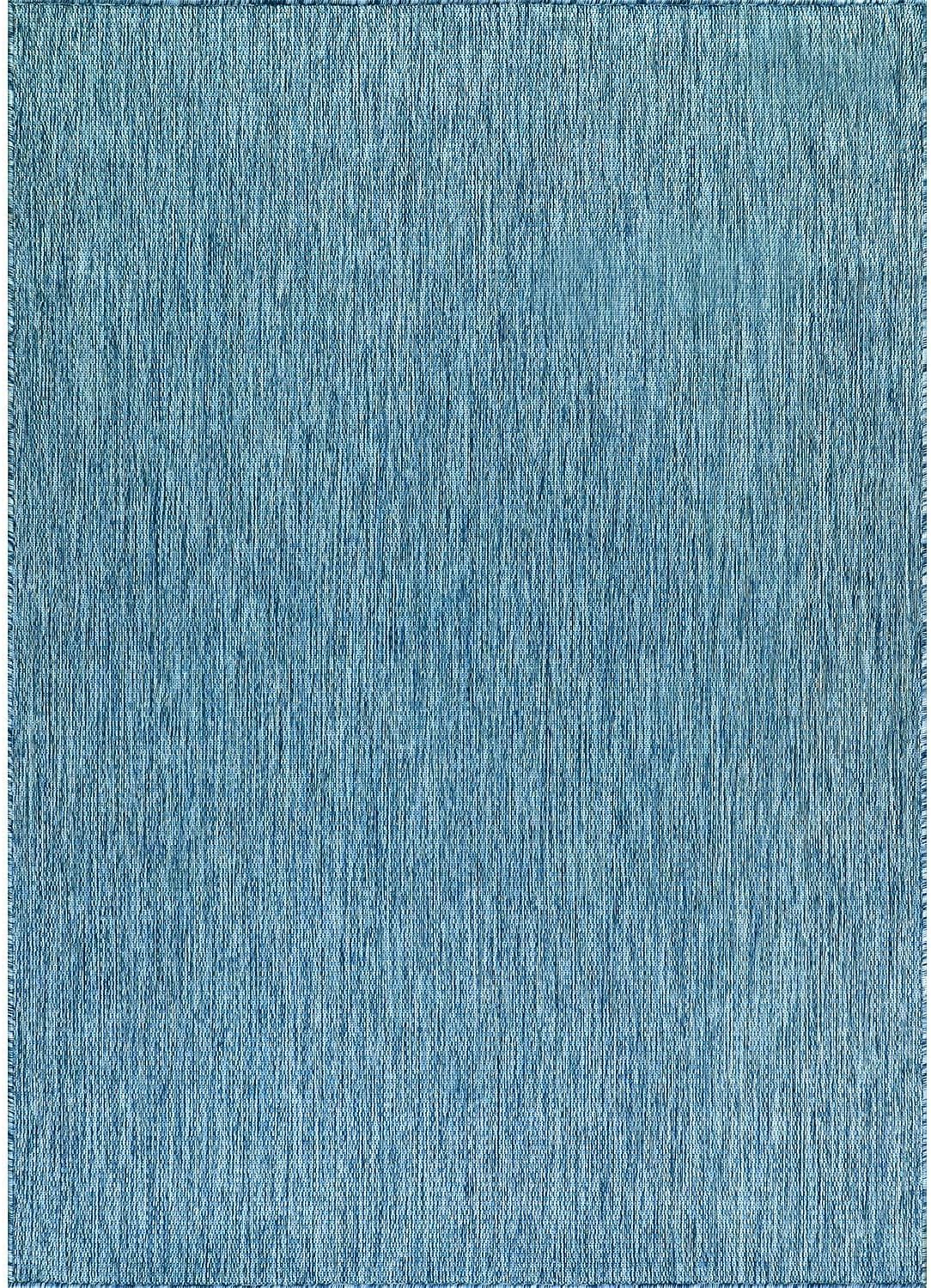 Washable Indoor Outdoor Rug 9x12 Weather Resistant Area Rugs Modern Solid for Porch Deck Balcony Backyard Patio Outside Carpet (9 X 12 Aqua Blue)