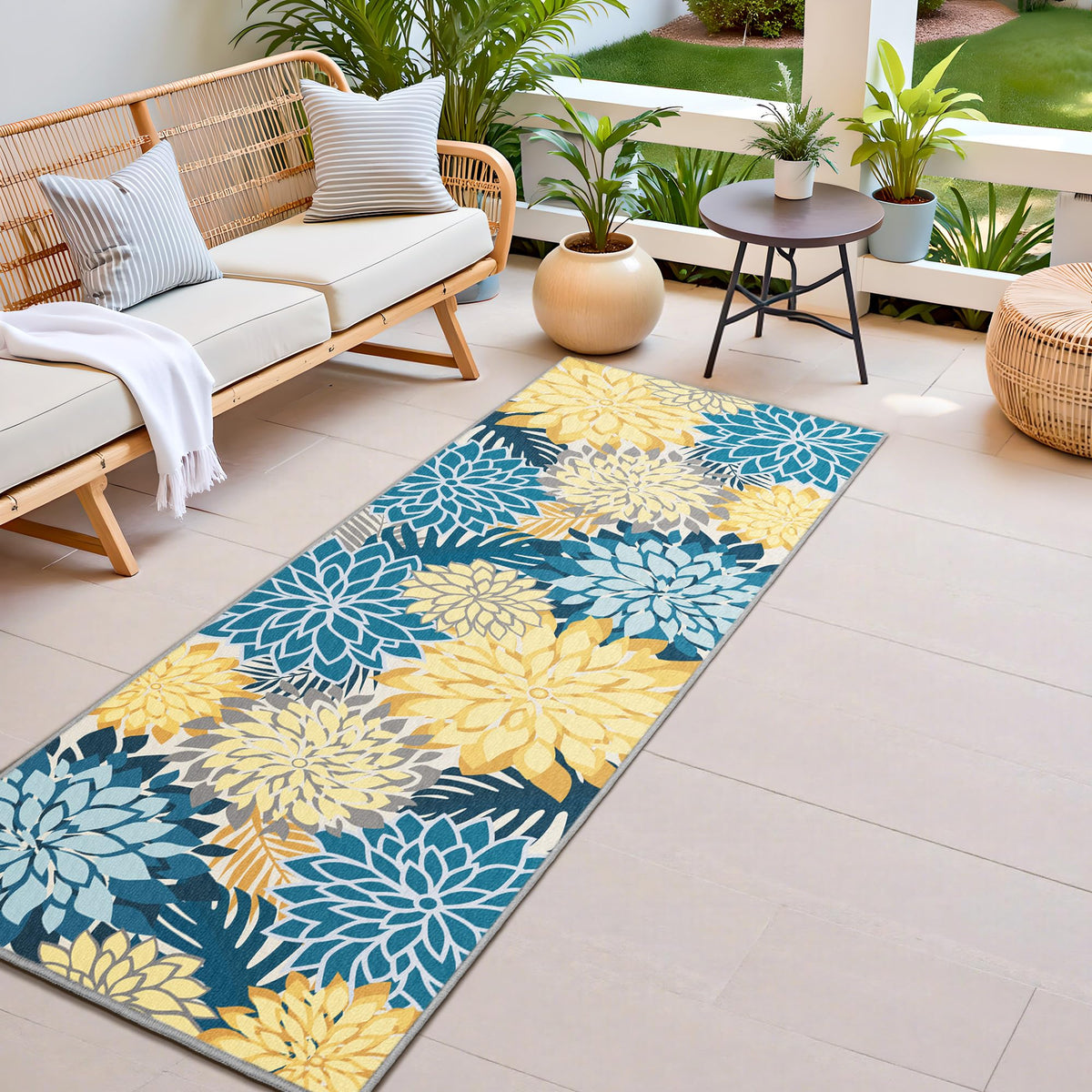Arenarug Outdoor Rug Waterproof, Washable Patio Rug for Deck, 5x8, Colorful