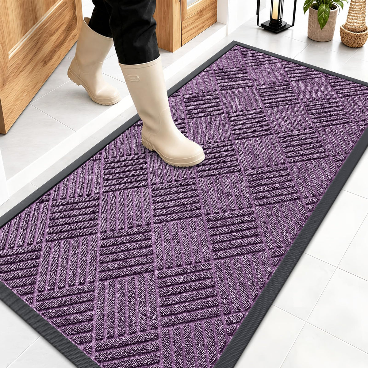 OLANLY Front Door Mat Outside Entrance, Waterproof Heavy-Duty Doormat