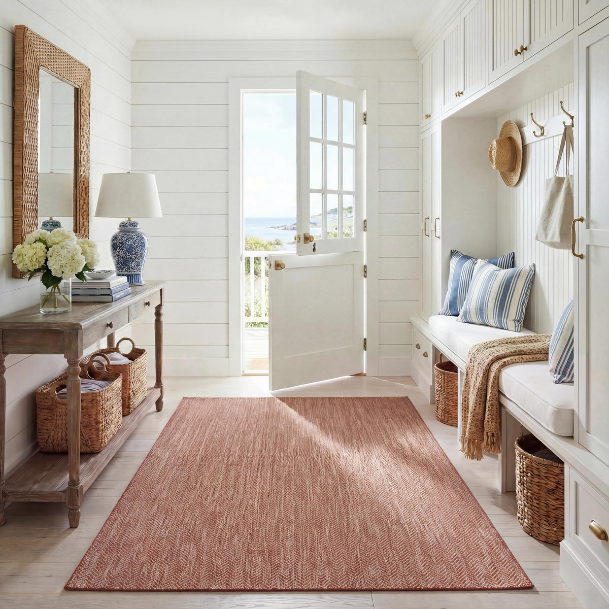 SAFAVIEH Courtyard Outdoor Area Rug 5'3"x7'7", Natural & Cream CY8022-03012