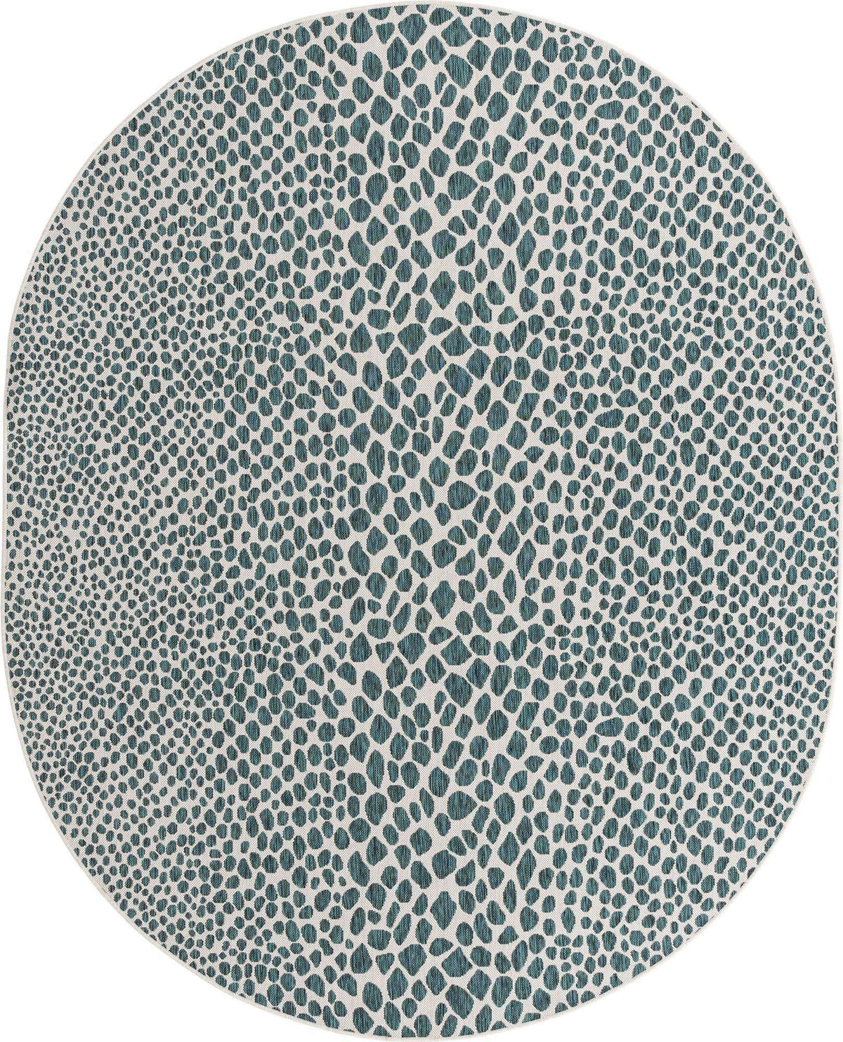 Unique Loom Outdoor Collection Area Rug - Cape Town (9' x 12' Rectangle, Blue/Ivory)